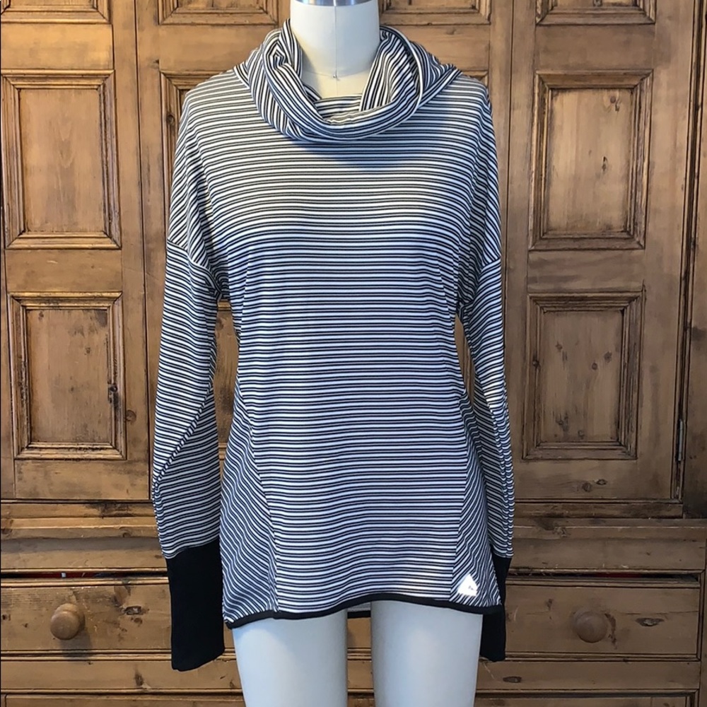 Athletic cowl neck sweatshirt